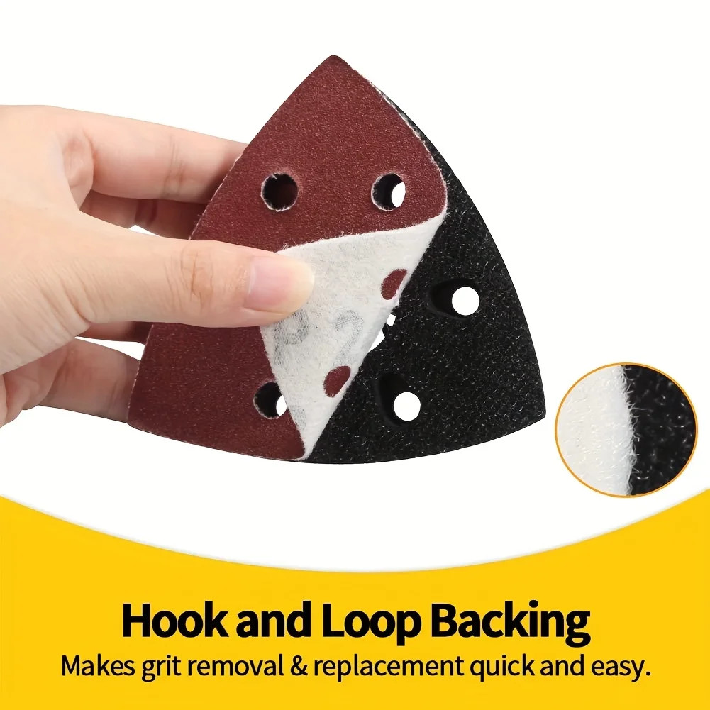 60 piece triangular sanding pad set, mouse sanding pad 6-hole sandpaper 60-320 g