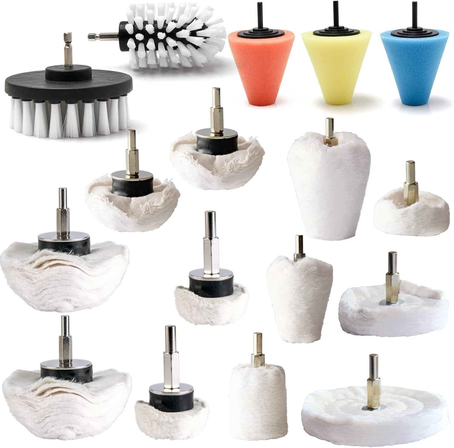 17-Piece Polishing Pad Buffing Wheel Kit for Electric Drill – Versatile Use