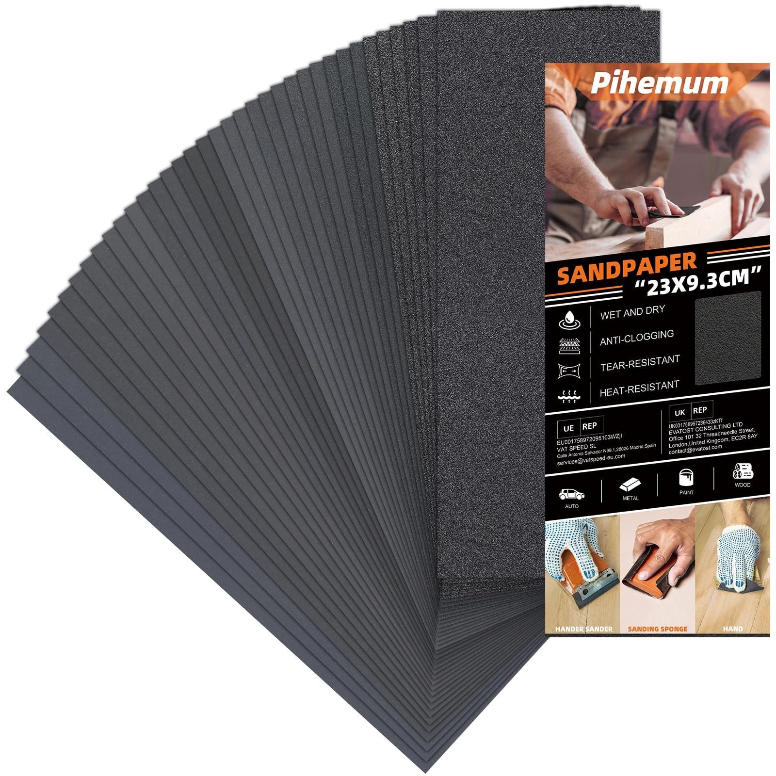 36 Pcs Sandpaper Assortment 1203000 Grit Wet Dry Sandpaper Sheets, 9 x 3.6 In…
