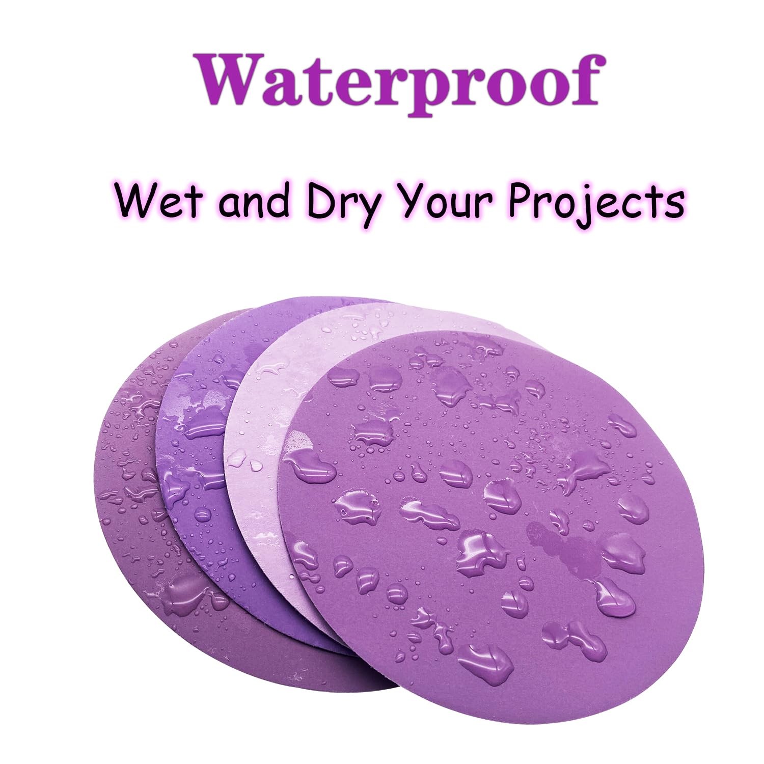 3 Inch 10000 Grit Wet Dry 3 x 3 inches (pre-overlap dimensions), Purple