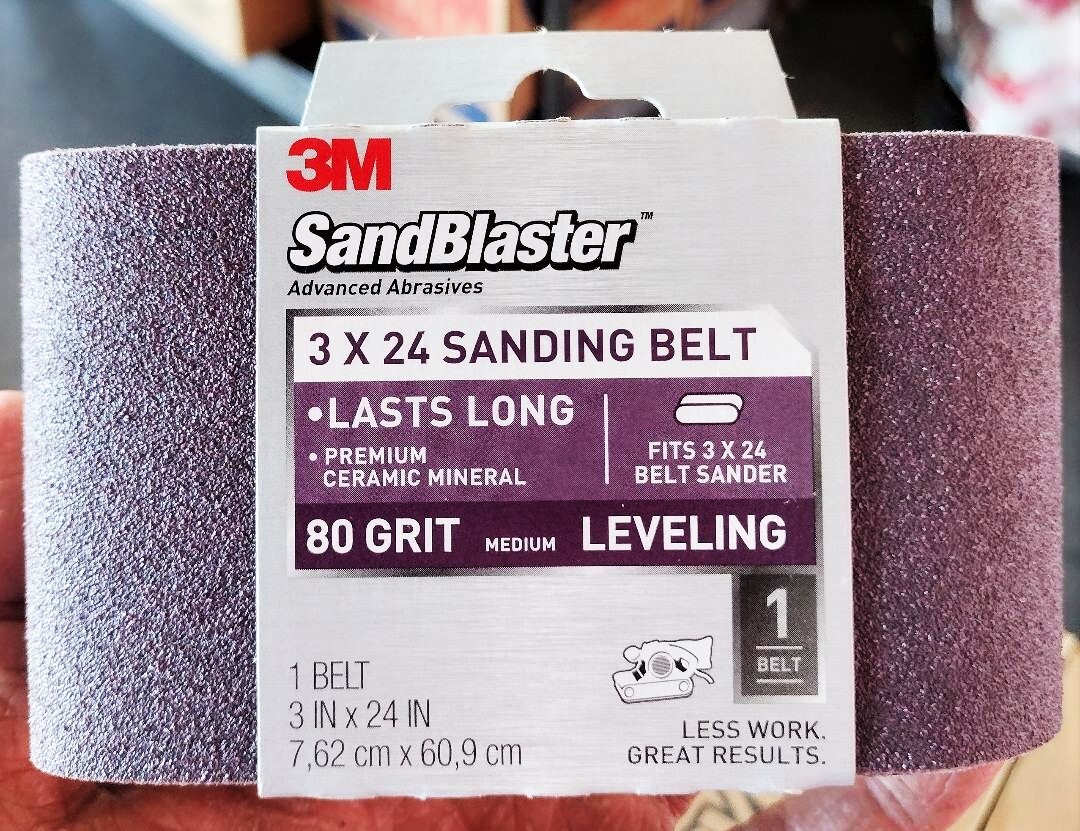3M Premium Ceramic Mineral 3″x24″ Sanding Belt 80 Grit Medium Leveling