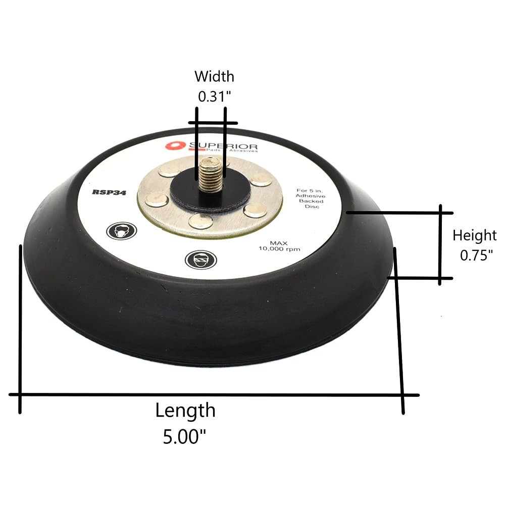 Superior Pads & Abrasives RSP34 5″ Dia No Vacuum Holes 5 inch diameter