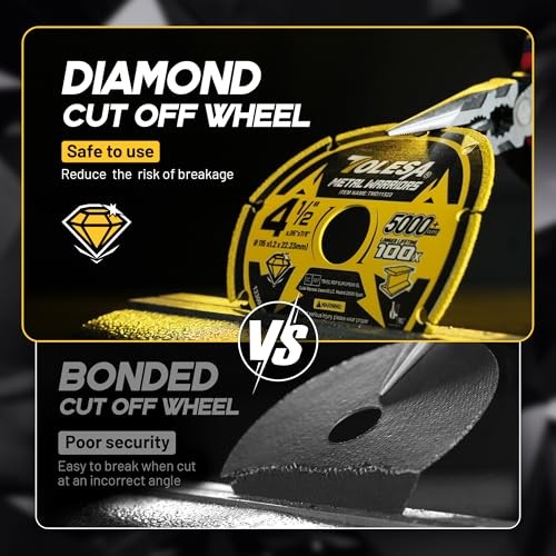 Diamond Cutting Wheel for Metal – Cut Off Wheel 5000+ 1.0 – 4 1/2 x 7/8 Inch