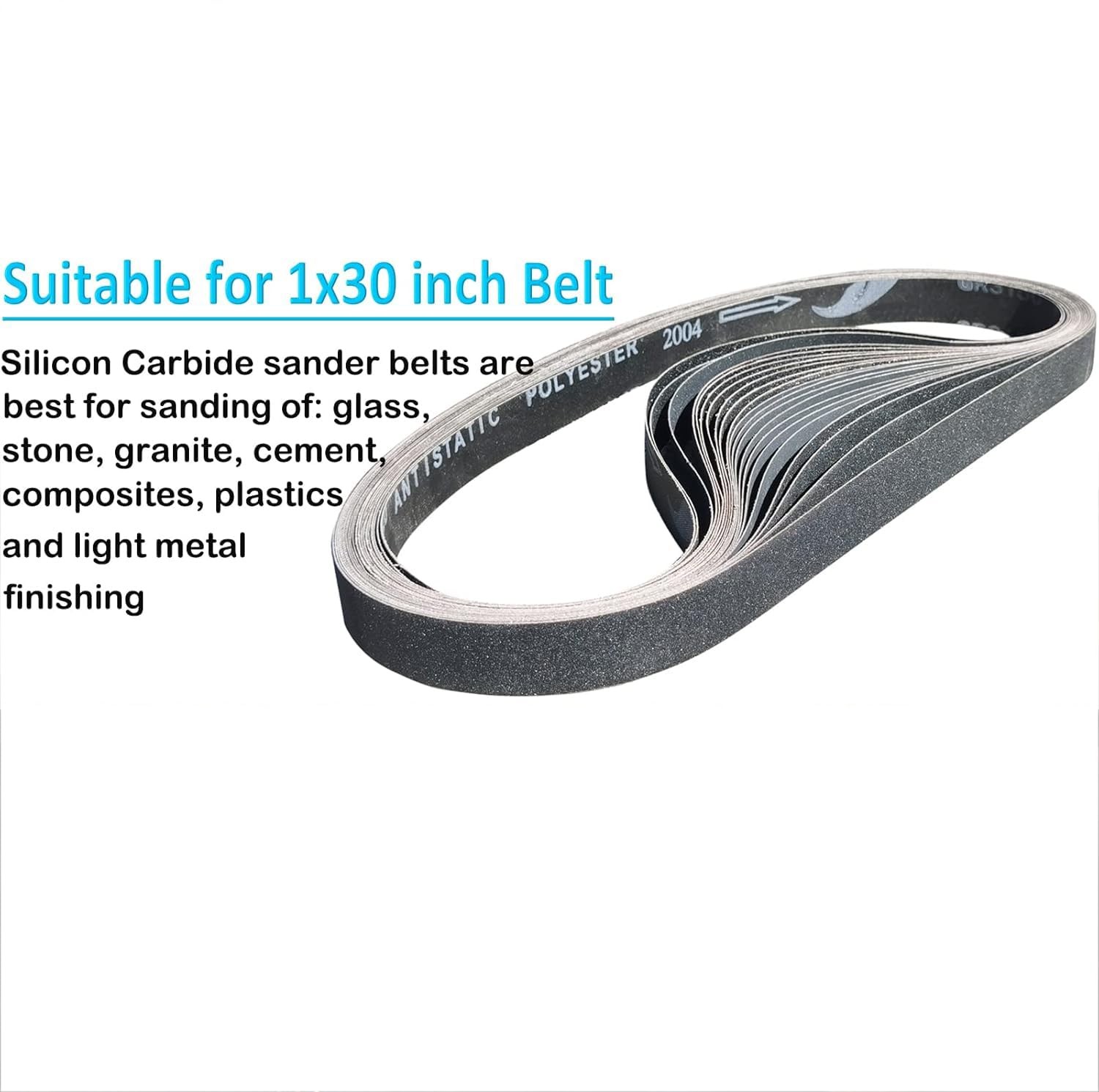 Sackorange 24 Pack 1 x 30 Inch Silicon Carbide Sanding Belts Assorted 1 x 30