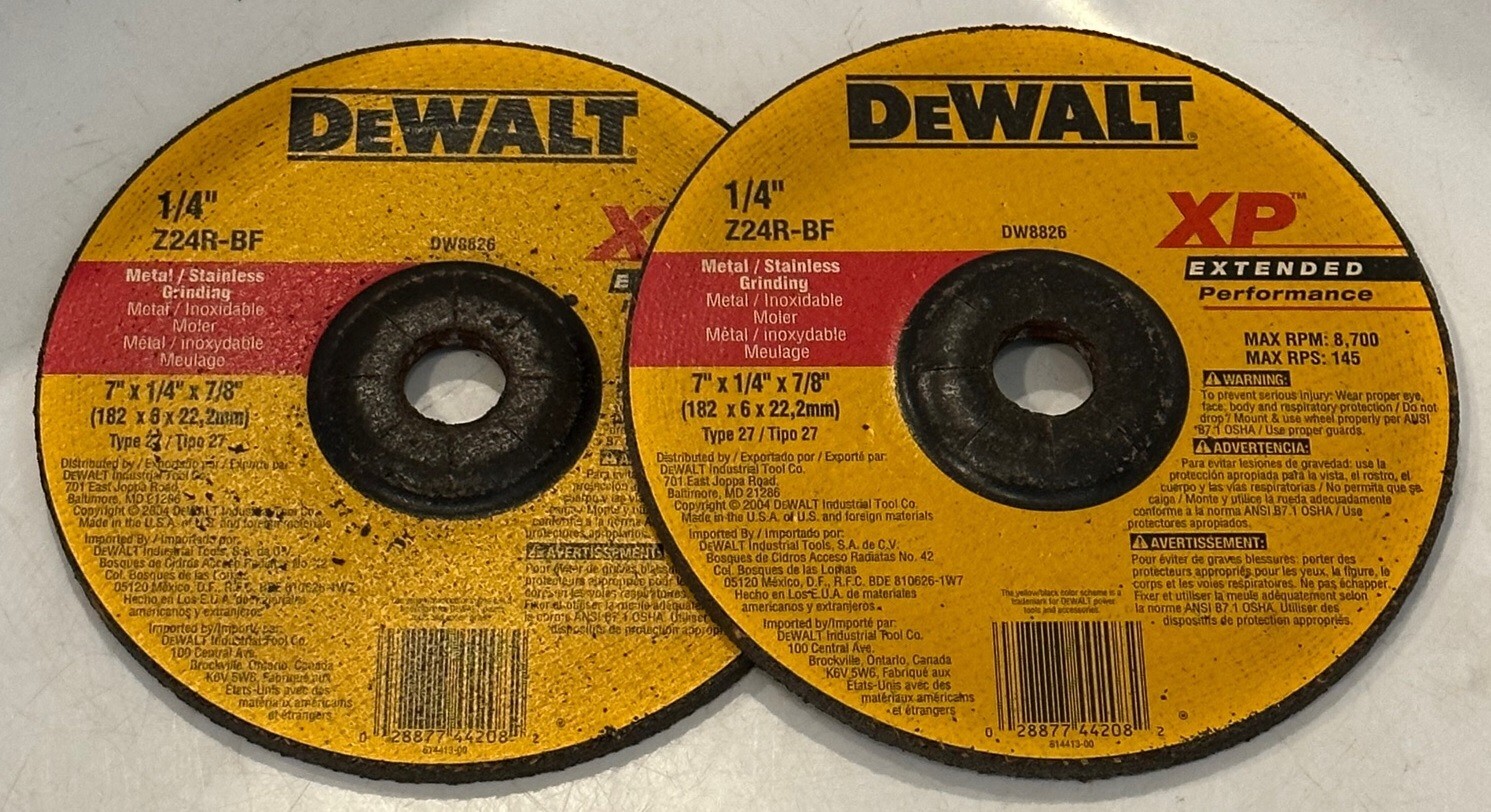 DEWALT Depressed Center Wheels Type 27, 7” x ¼” x 7/8” 24 Grit Metal / Stainless