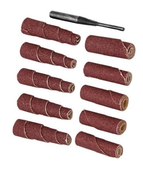 (10 Pc) Abrasive Sanding Cartridge Spiral Roll Cone Cylinder Shaped Sander Cones