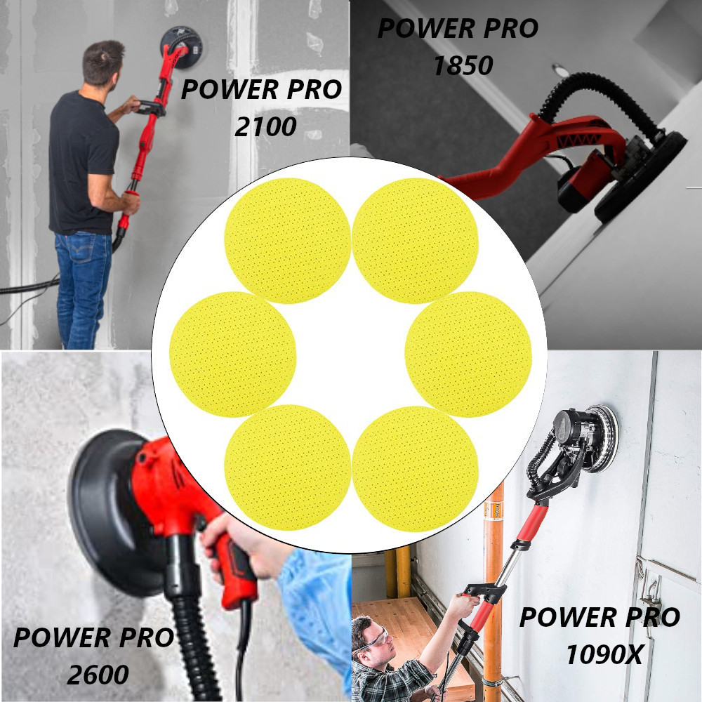 POWER PRO 2100-Perforated Drywall Sanding Discs 9-Inch/225mm -Set of 10 -80 Grit