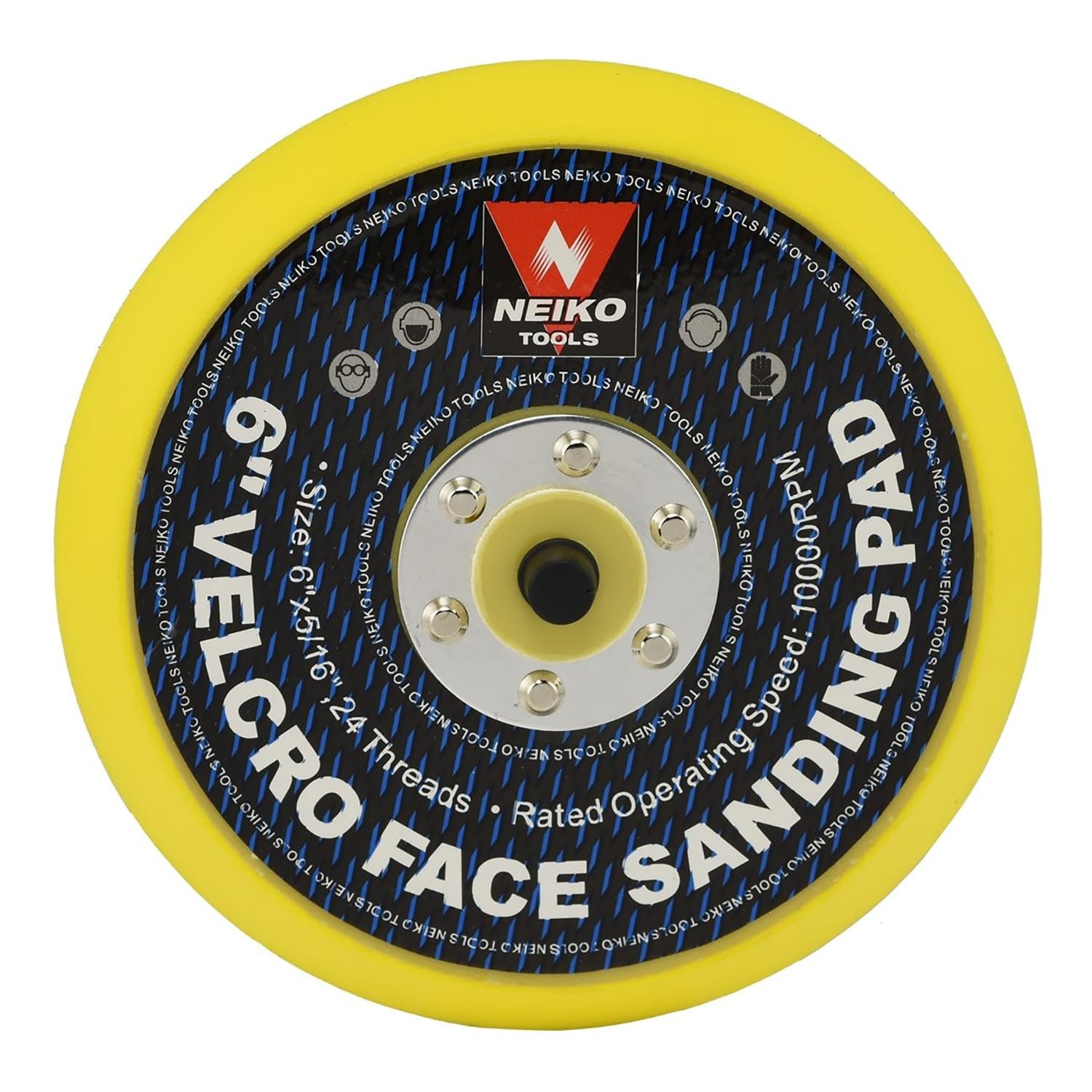 NEIKO 30263A – 6 inch Sanding Discs Hook and Loop, 5/16” Arbor with 24 Thread Mo