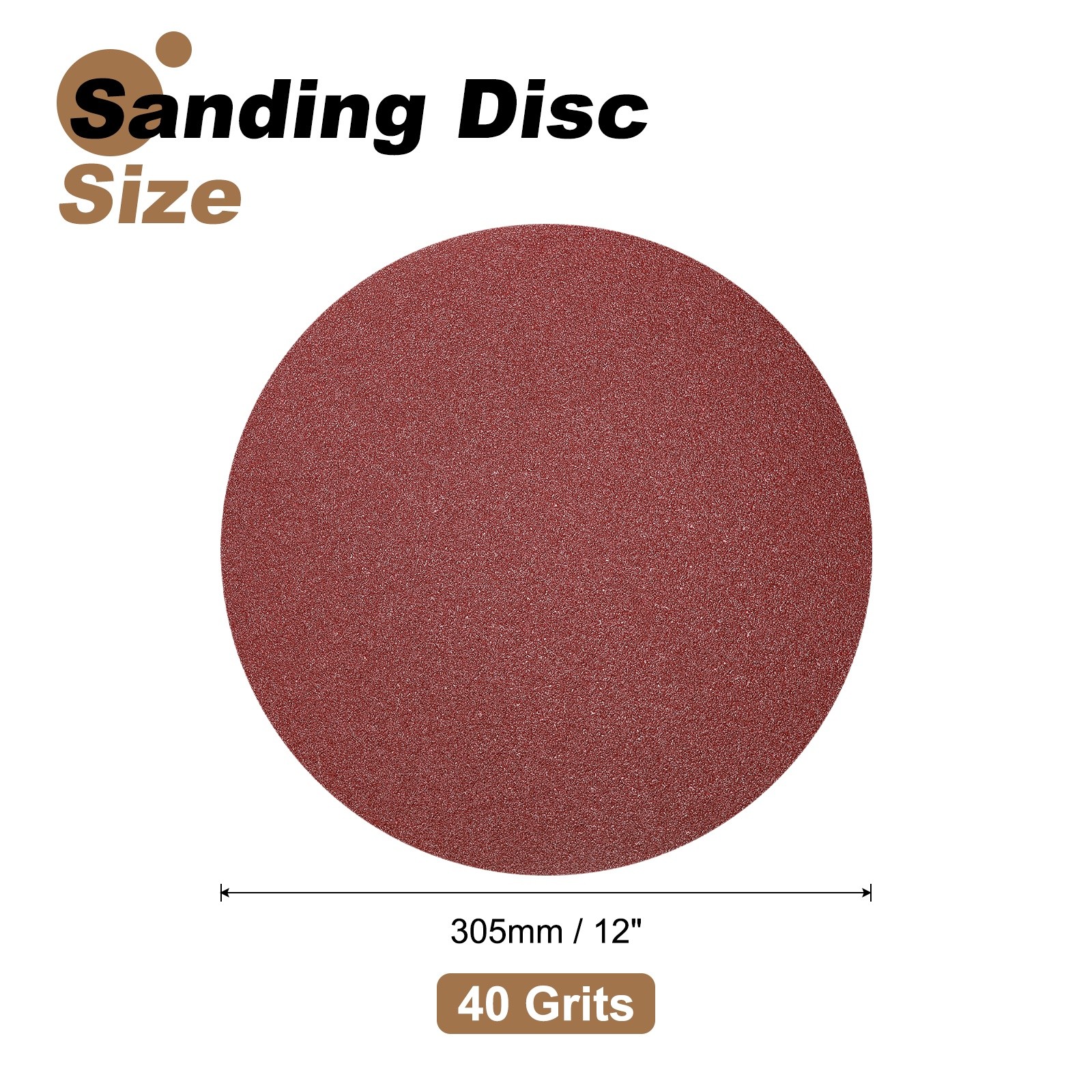 8pcs 12″ PSA Sanding Discs 40 Grits Aluminum Oxide Sandpapers Self Adhesive