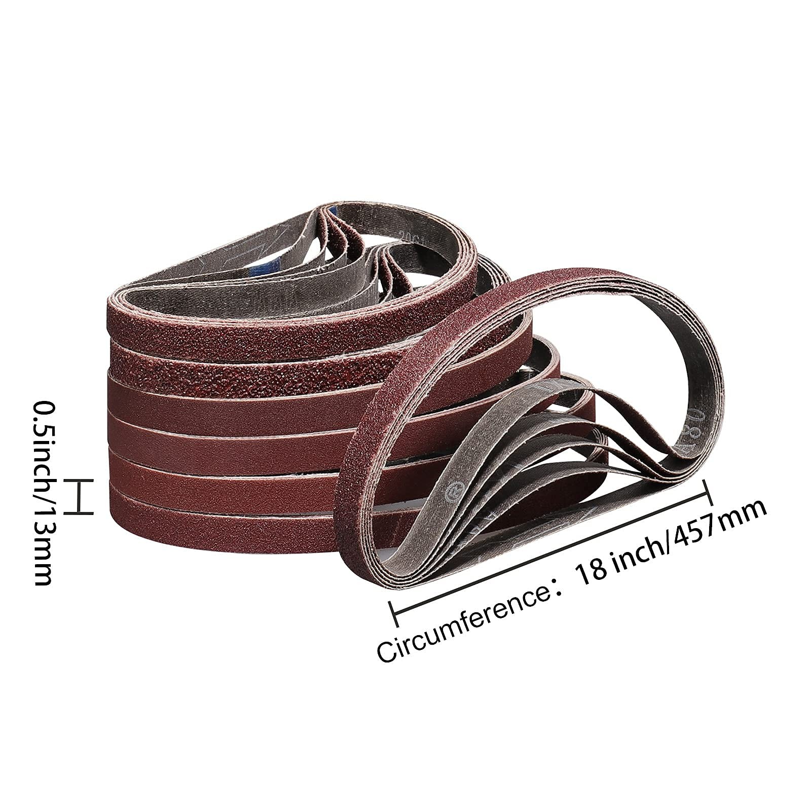 36 Pack Sanding Belts 1/2X18 Inches(13X457mm)- 6 Each of 40/60/80/120/180/240…