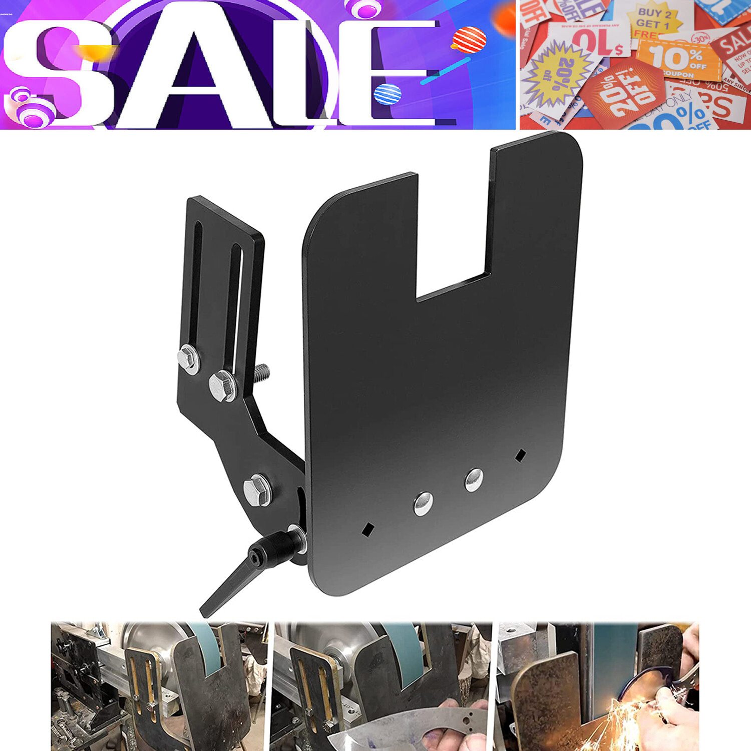 2×72″ Knife Bevel Grinding Jig Tool Rest OBM Belt Grinder Tilt Table Flat Platen