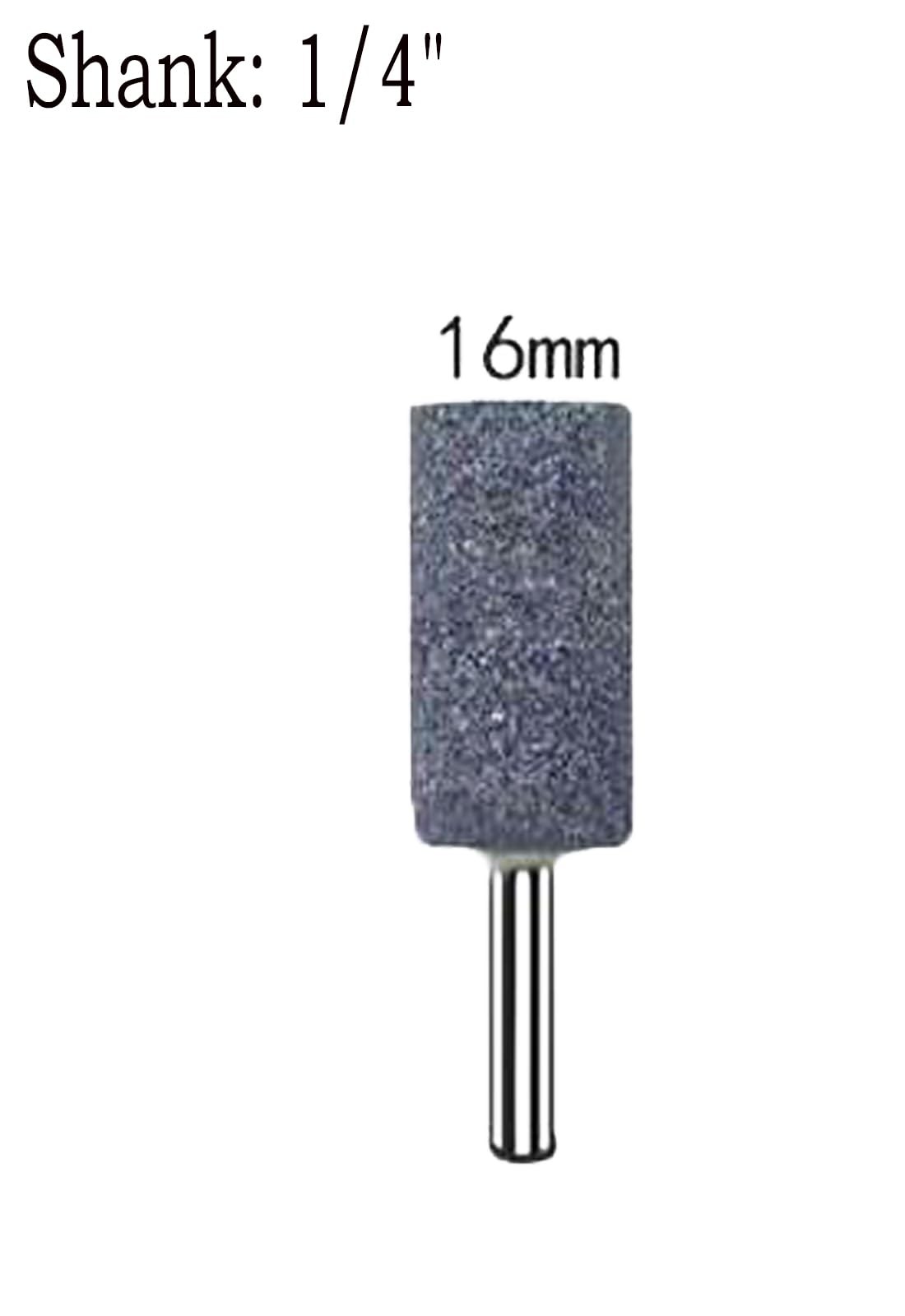 6 Pcs 16 mm Cylinder Shape Grinding Stones 1/4 Inch Shank Aluminum Oxide Moun…