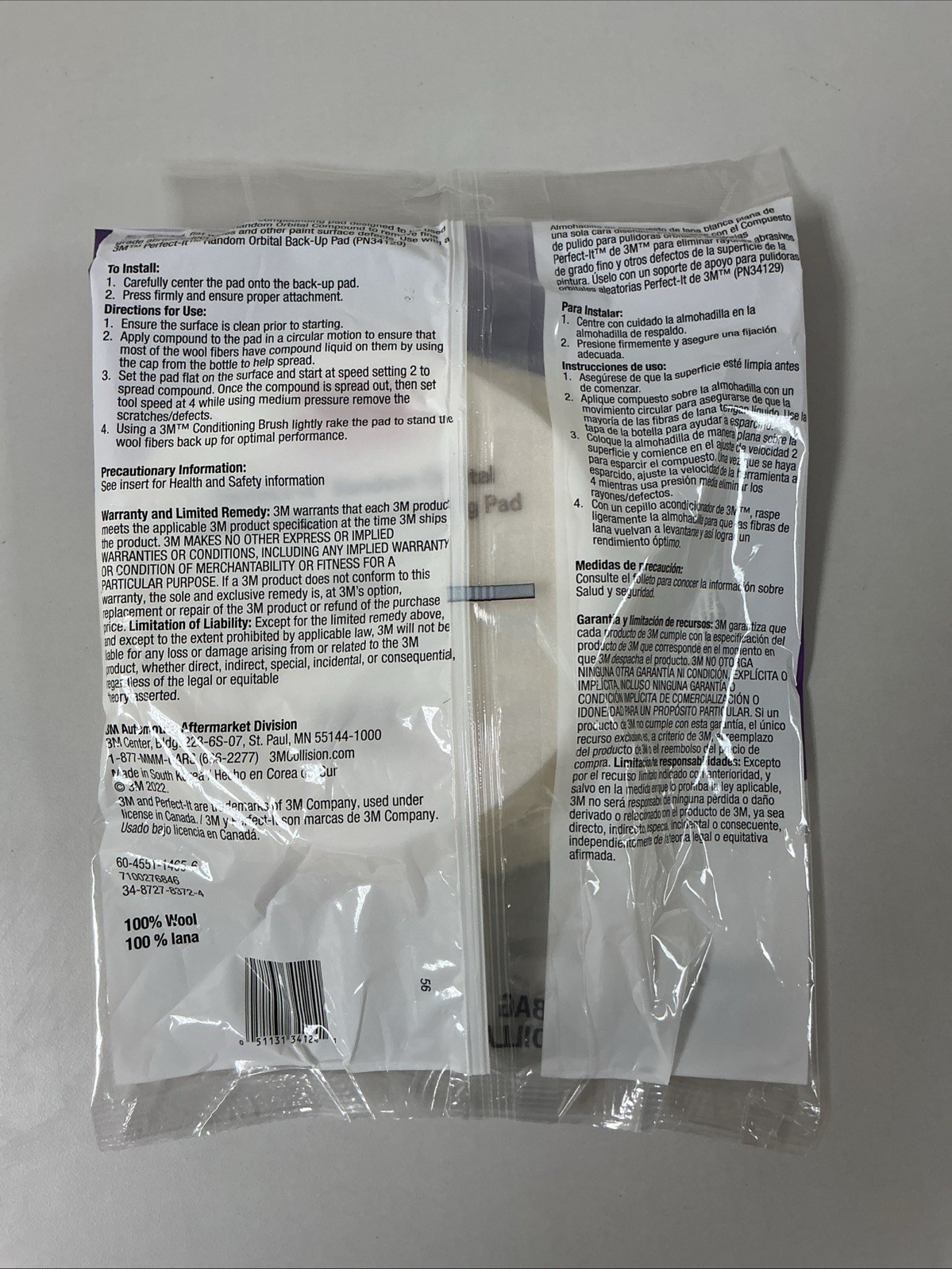 3M Perfect-It Random Orbital Coarse Wool Compounding Pads 6 Inch 2 Pads G127