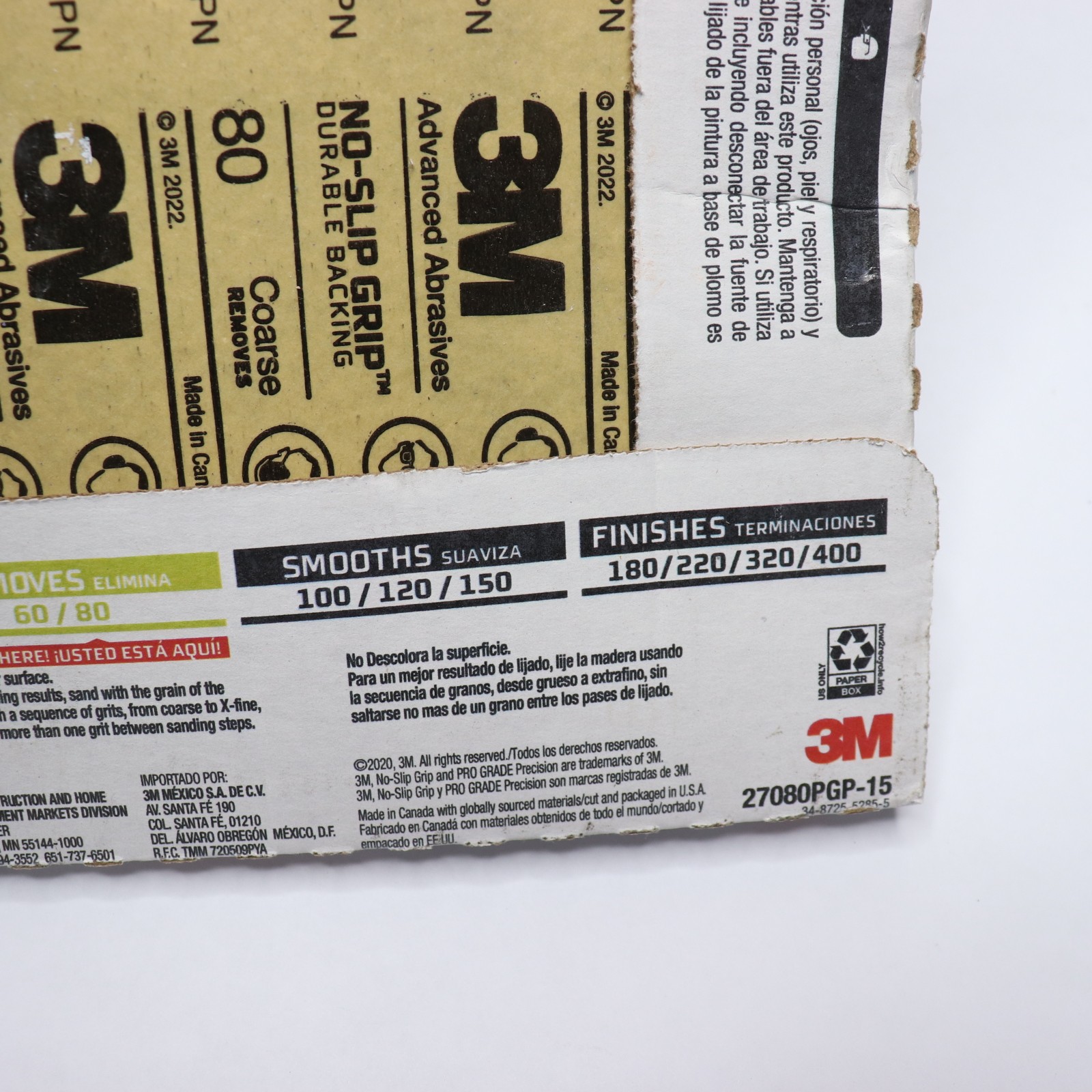 (15-Pk) 3M Precision Sandpaper Sheet Coarse 80-Grit 9″ x 11″ 27080PGP-15