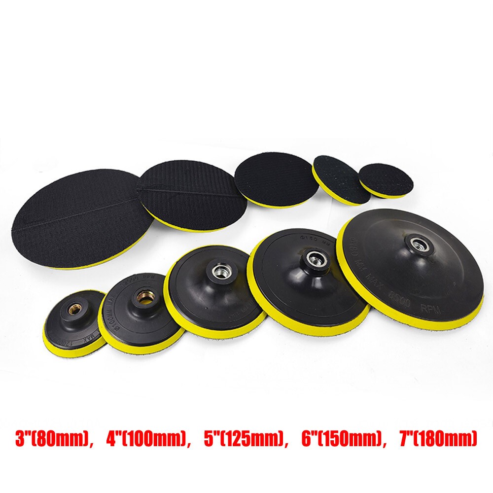 3/4/5/6/7 Inch Hook Loop Sand Polish Backing Pads M10/M14 Thread For Air Sander