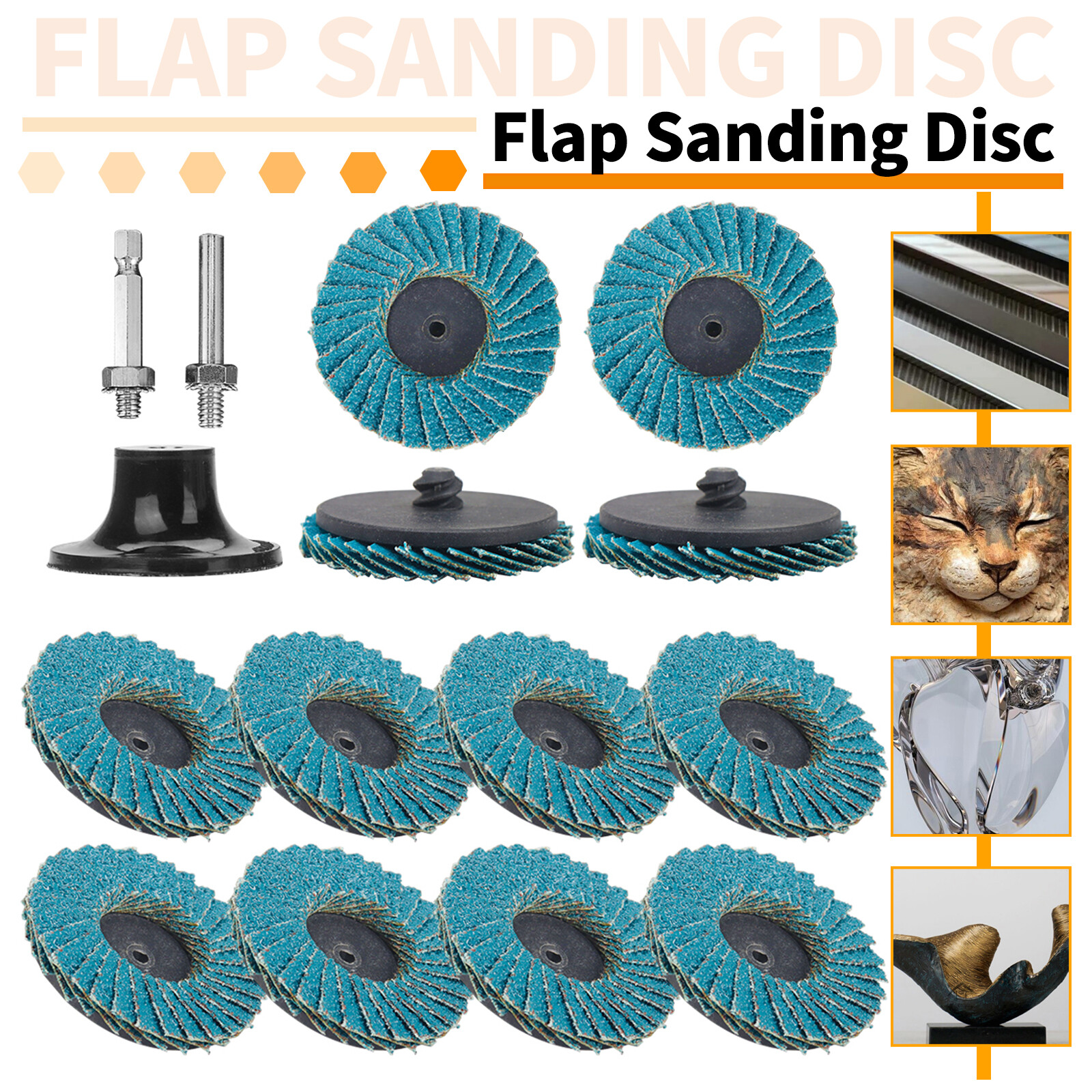 12PCS 2 inch Zirconia Roll Lock Flap Sanding Disc 40 60 80 120 Grit Die Grinders