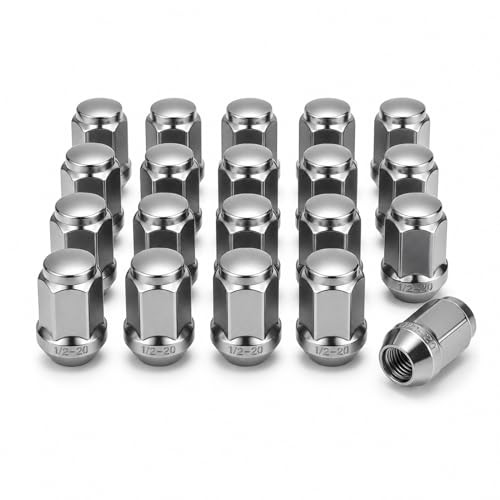 1/2-20 Wheel Chrome Lug Nuts Set 20pcs for Ford F150 Explorer Edge Silver