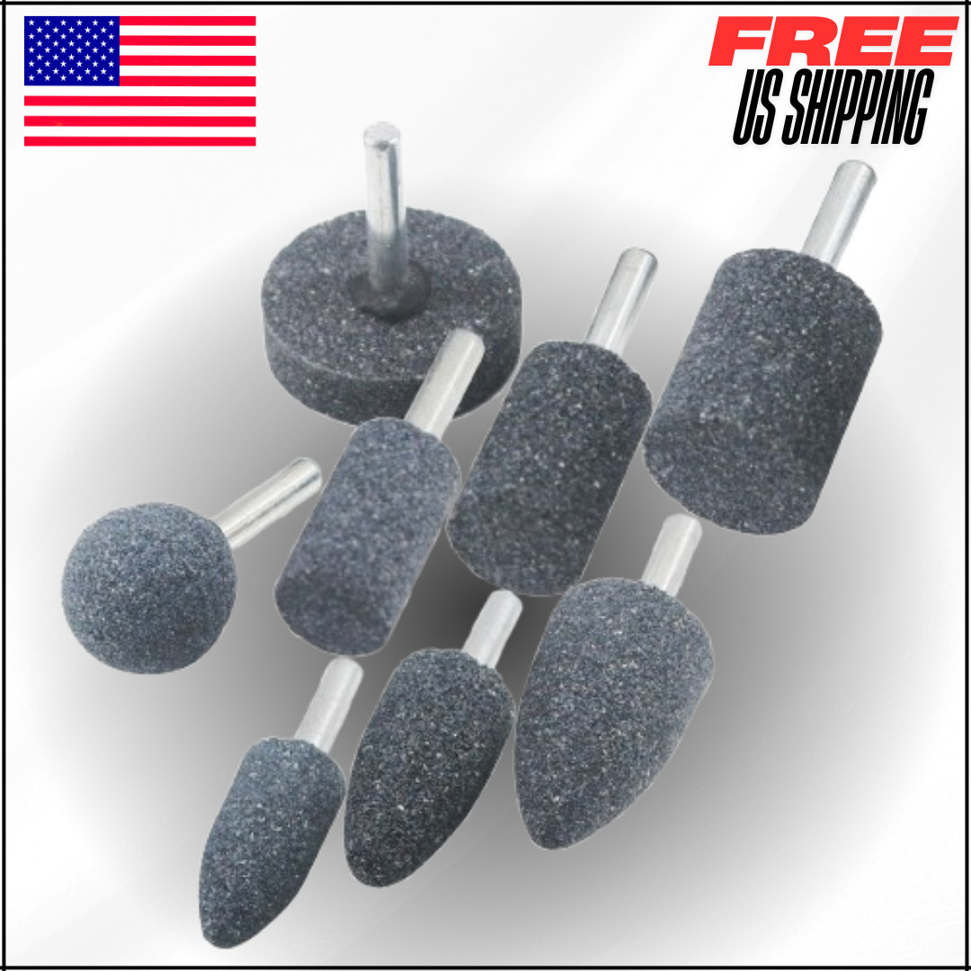 Assorted Drill Grinding Stones 1/4″ Shank Various Shape Aluminum Oxide Mounted