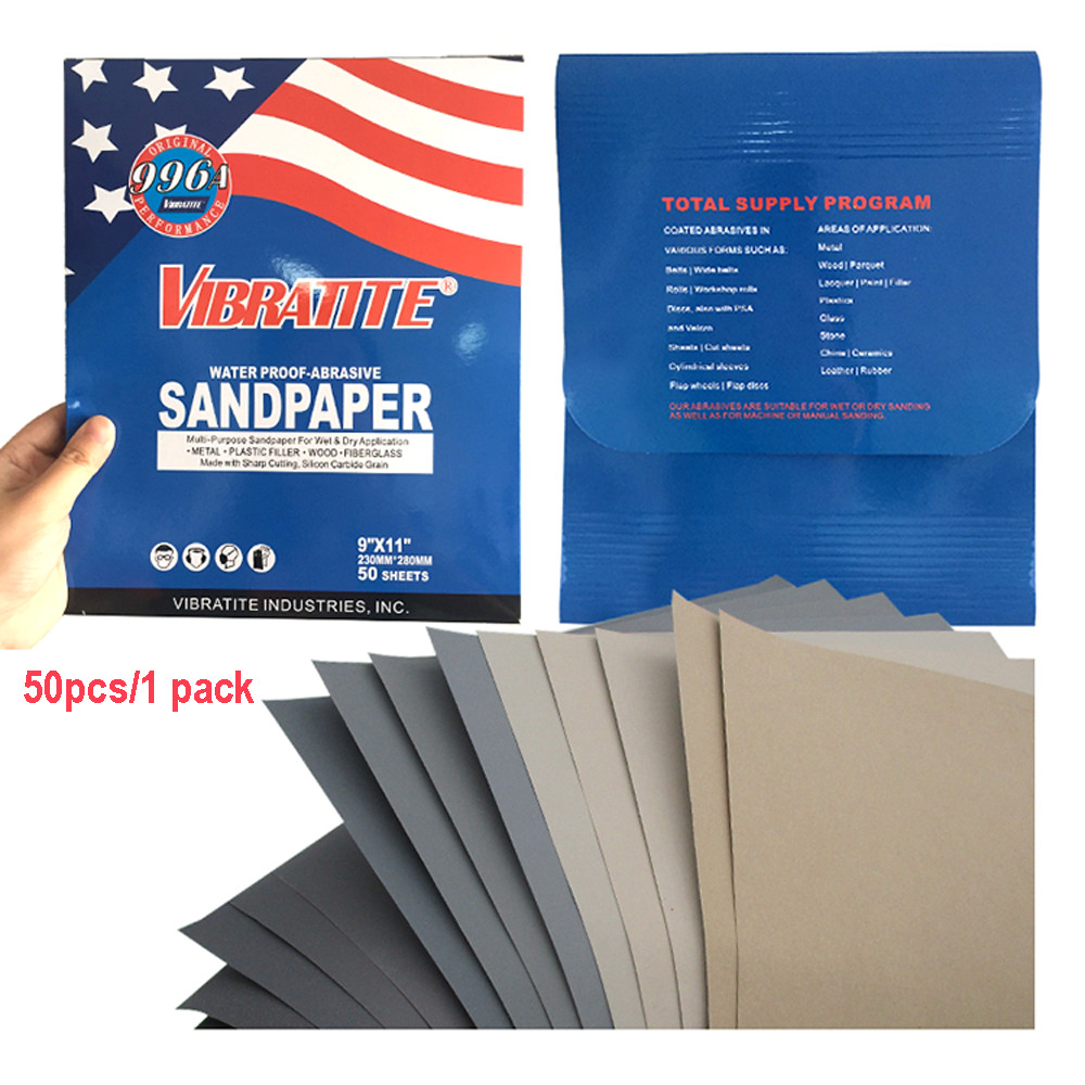 230 x 280mm Wet Dry Paper Sandpaper Sanding Paper Mixed Grade 60 Grit-10000 Grit