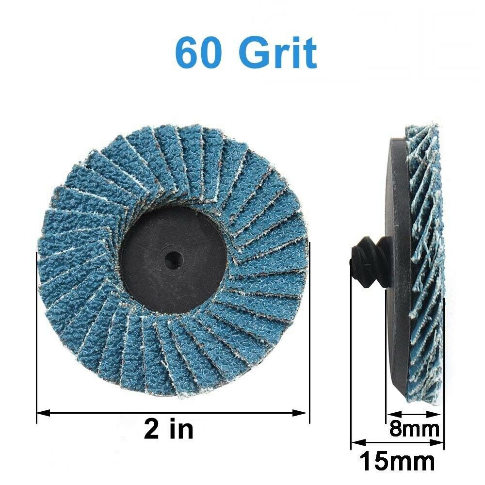 10x Flap Grinding Sanding Discs 50mm 2 inch 60 Grit Sanding Wheel Quick Change