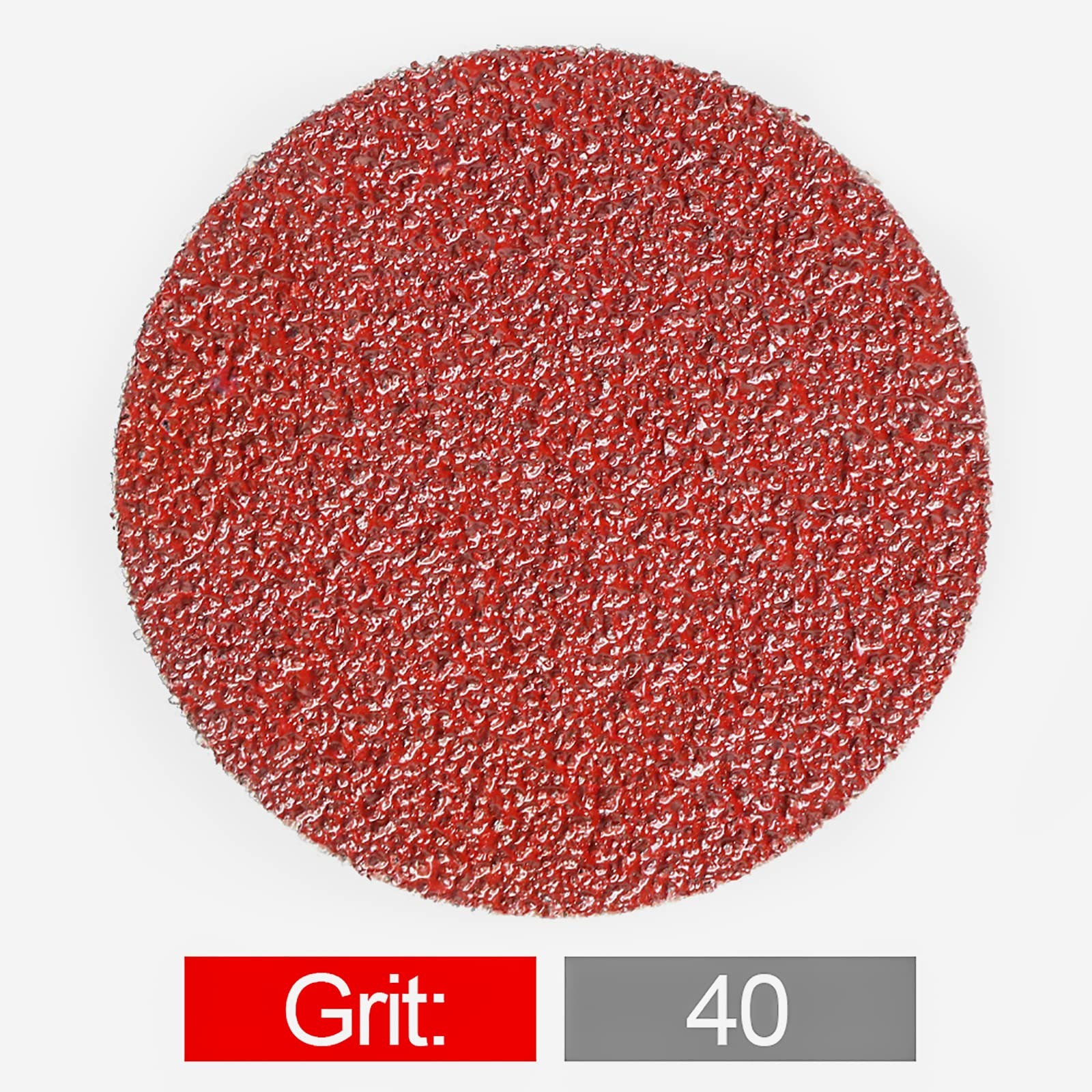 FPPO Aluminum Oxide Grit 40 50Pcs 3 Inch Sanding Disc Roll Lock 3 inches, Red