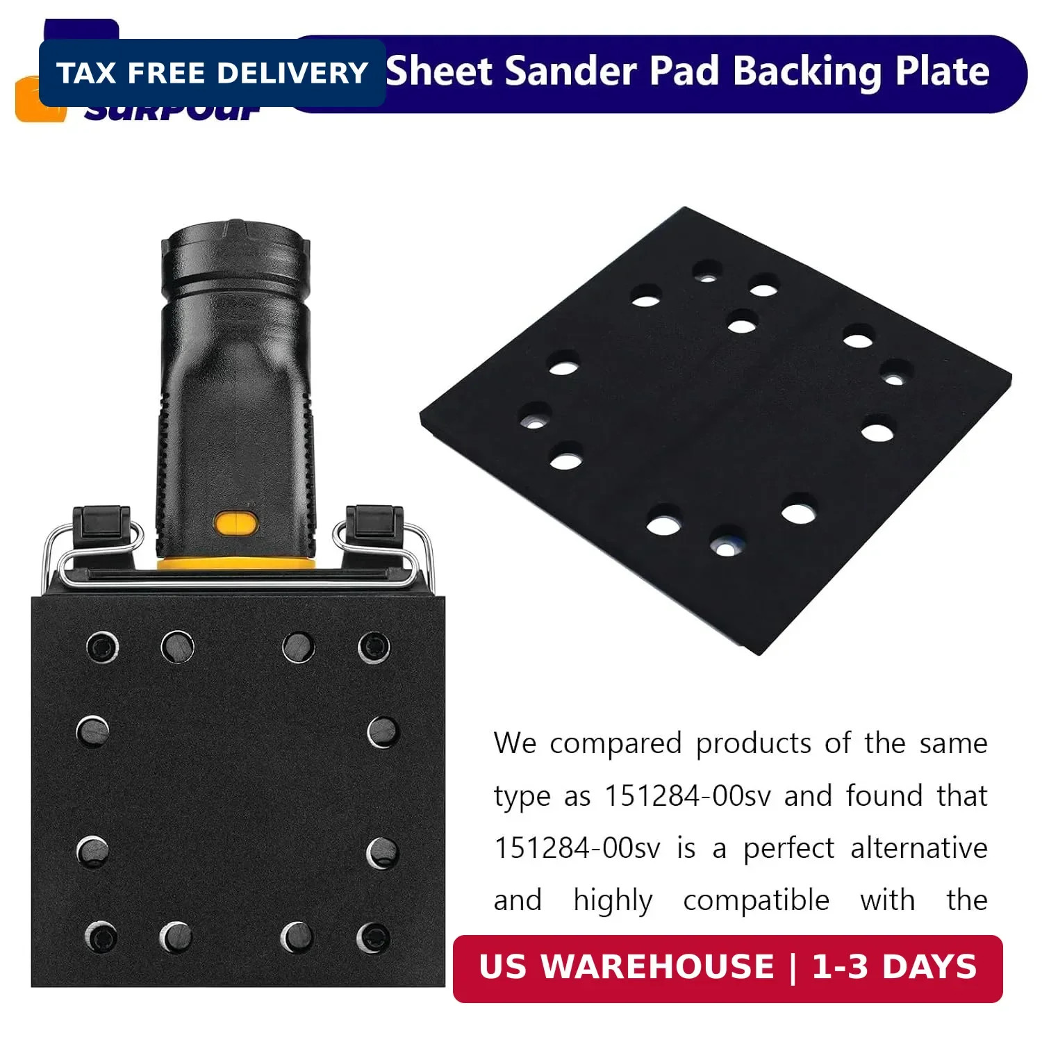 1/4 Sheet Sander Pad Backing Plate Replaces 151284-00SV 151284-00 Compatible wit