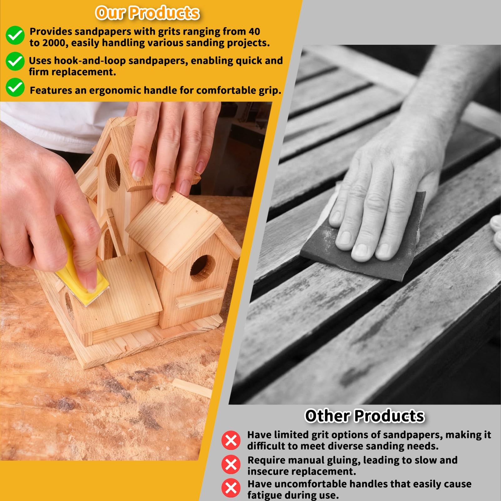 120 PCS Micro Sander Kit Mini Hand Sanding Block 402000 Grit Sandpaper Craft