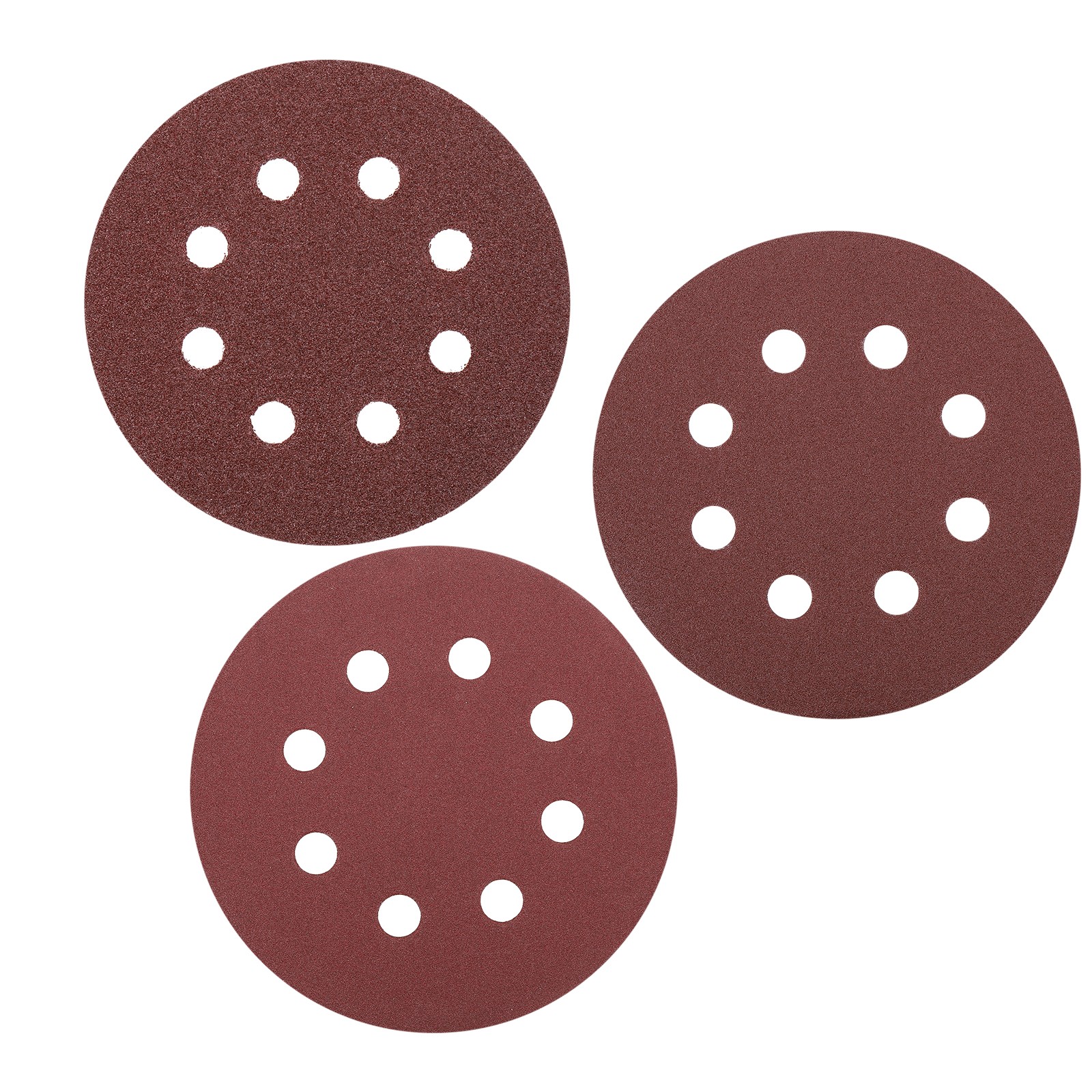 75 Pcs 125mm 5 Inch Sanding Disc 60/120/240 Grit 8 Hole Round Sandpaper