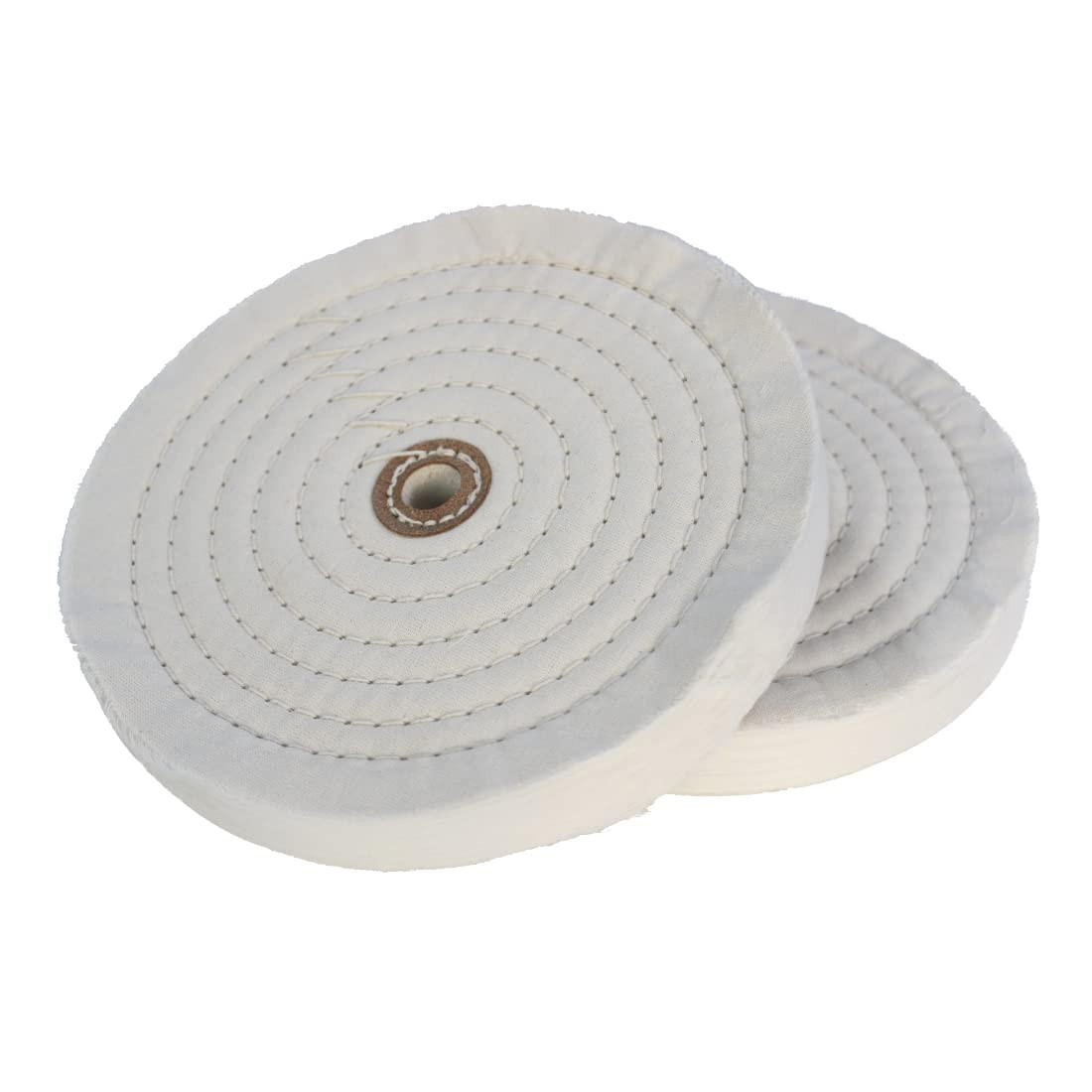 2 Pcs 8″ Extra Thick Cotton Buffing Wheel, 5/8″ Arbor Hole | 70 Ply Cloth, for B