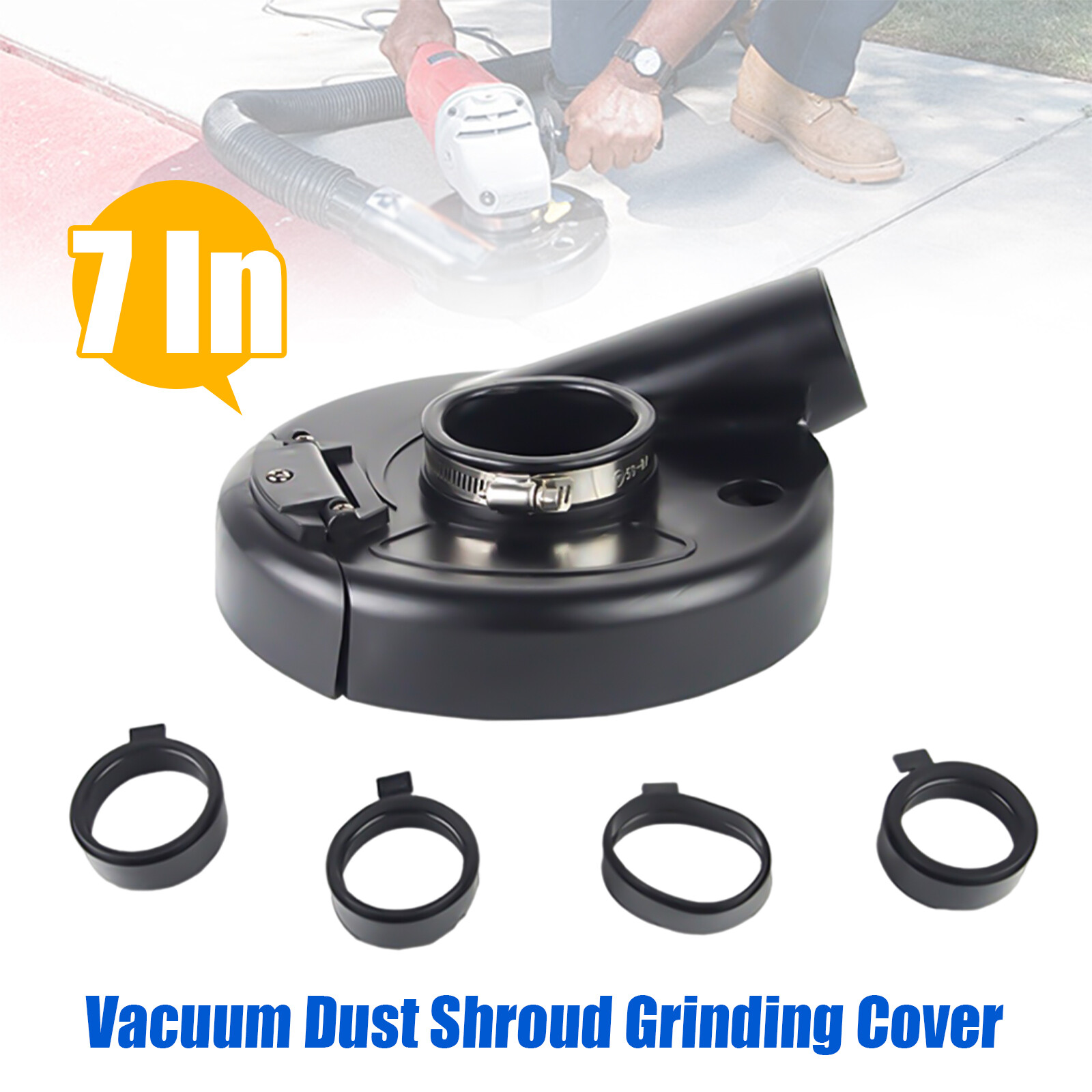 7in Dust Cover Dust Shroud Angle Grinder Dustless Vacuum Universal Surface Cover