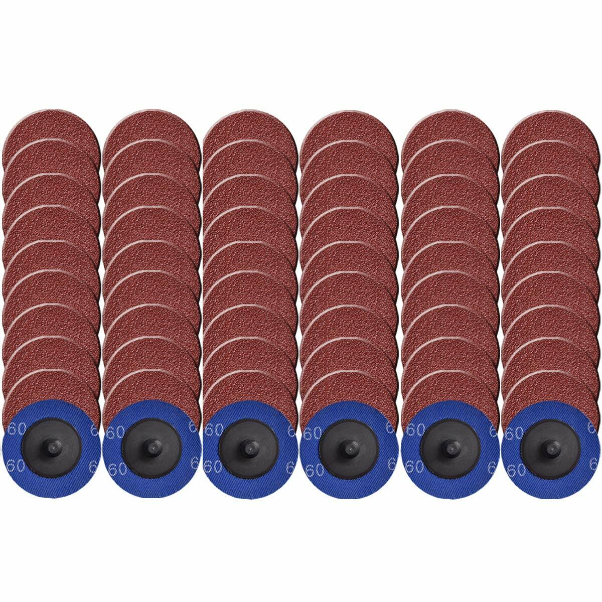 100PCS 2″ 60 Grit Roll Lock Quick Change Sanding Grinding Discs for Die Grinder