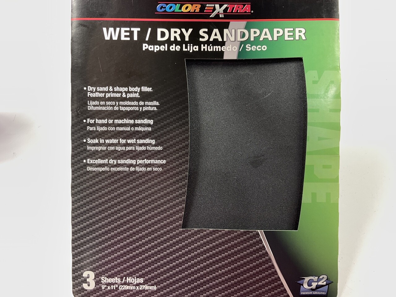 Pack Of 3 Color Extra CX8369 WET/DRY Sandpaper Sheets P180 Grit Shape 9″X11″