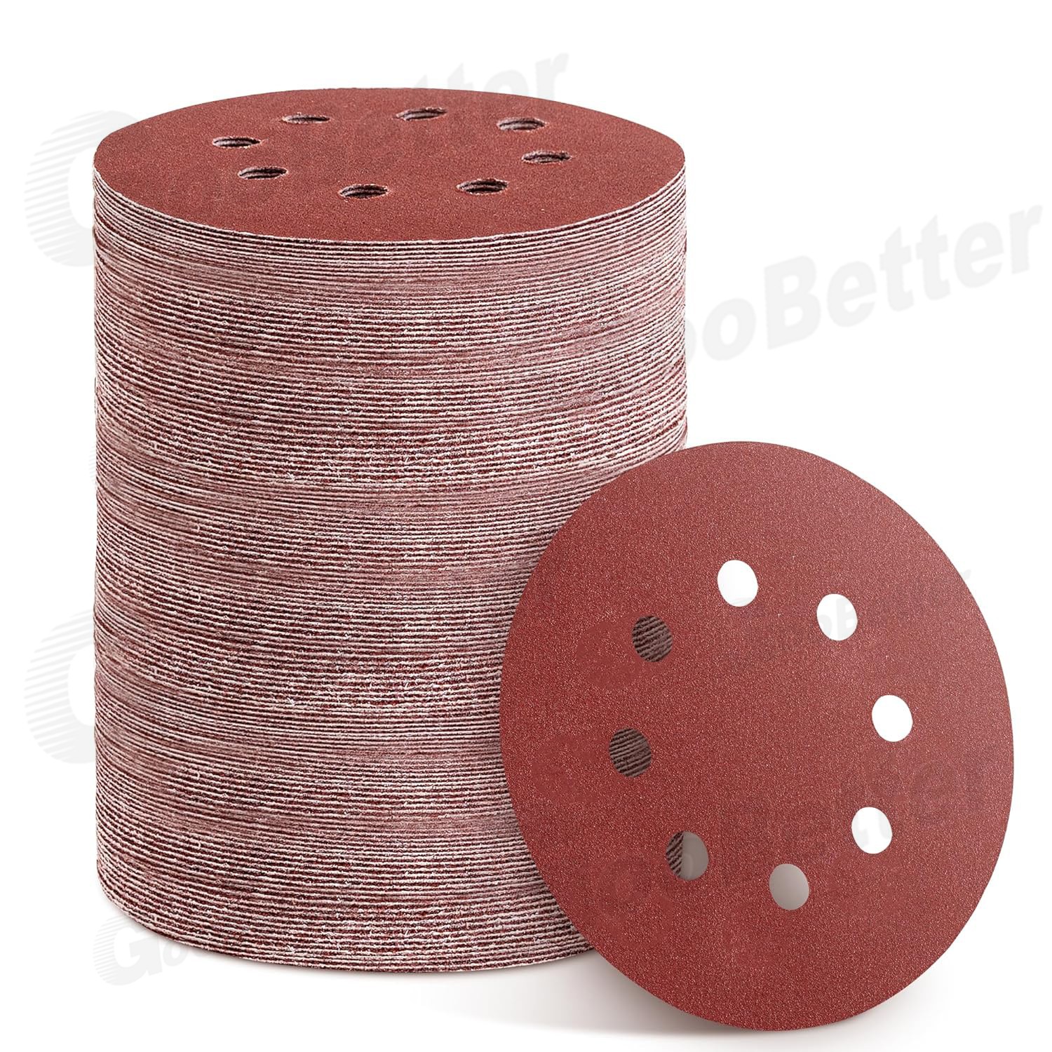 150pcs 5 inch Sanding Discs 40-600 Grit Hook Loop 8-Hole Sander Paper Sandpaper