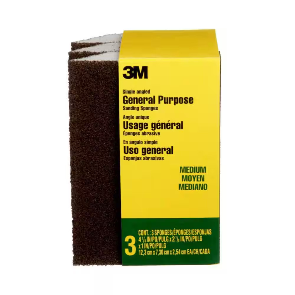 General Purpose Sanding Sponge 2 7/8 In. X 4-7/8 In. 80 Medium-Grit Single Angle