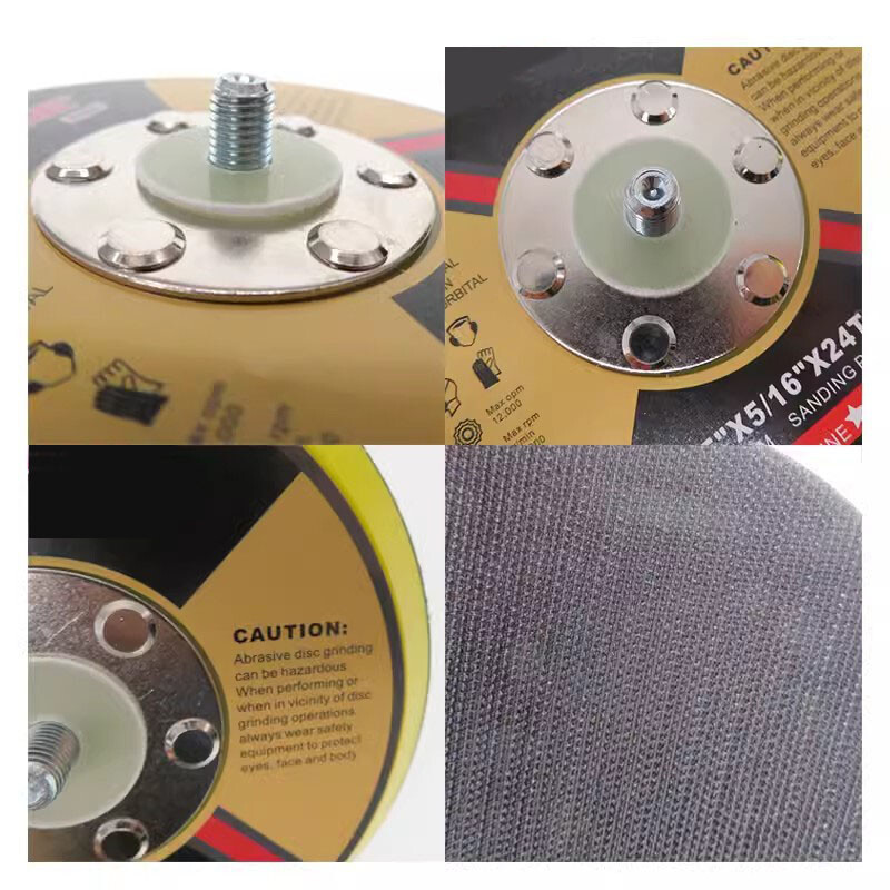 2/3/4/5/6” Hook Loop Backing Pad M8 5/16″×24 Thread For Sanding Disc Air Sander