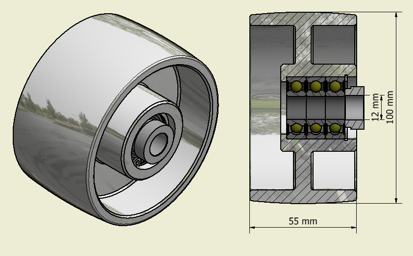 2×72″ Belt Grinder Wheels-130 mm Drive -24 mm Shaft, 100 mm Tracking 50 mm Idler