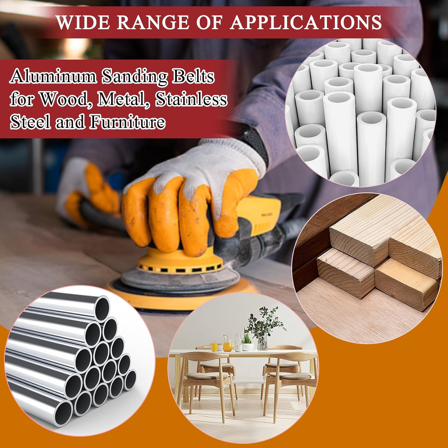 4 X 36 Inch Alumina Sanding Belts (80/120/150/240/400 Grits) and 6 Grits 6-Inch