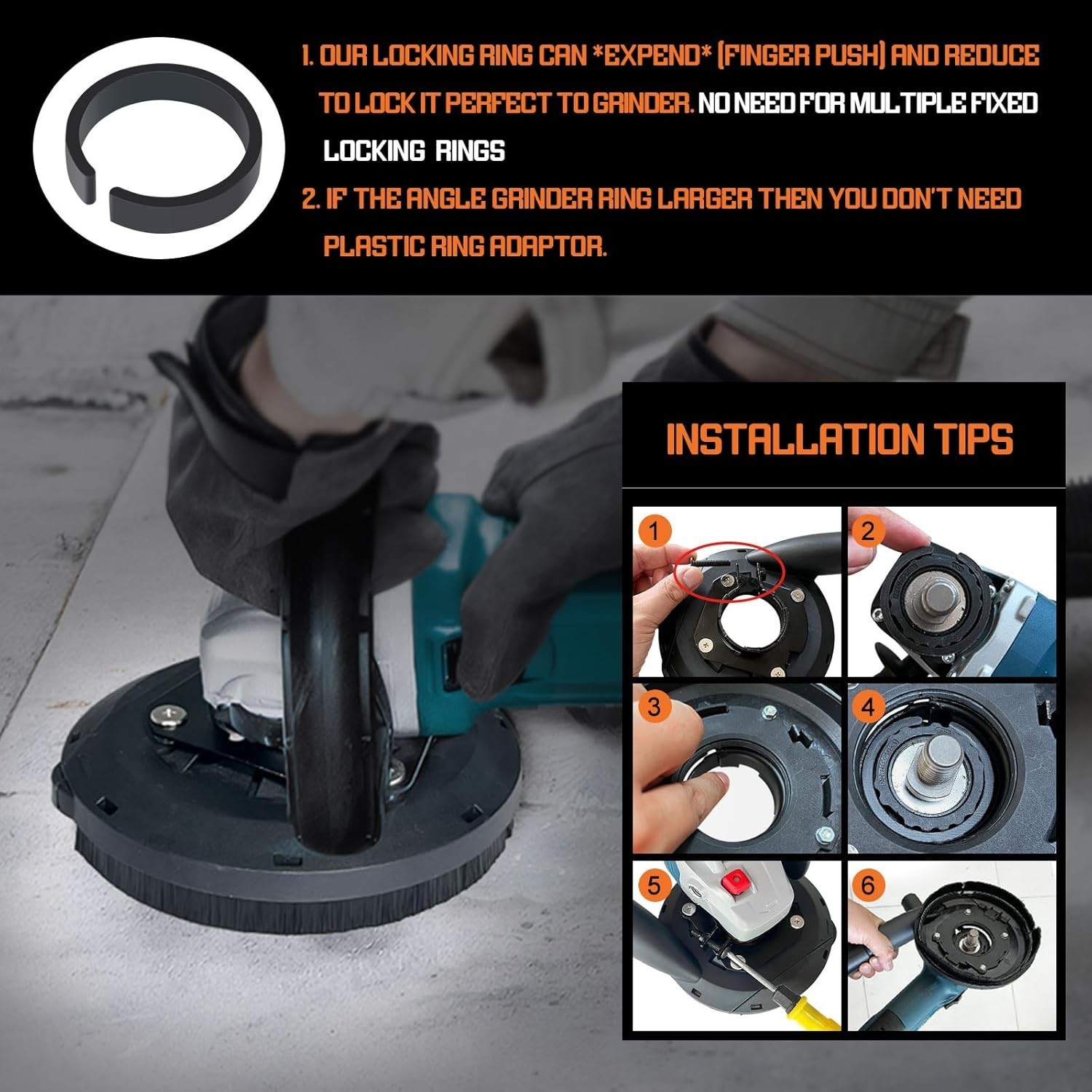 Dust Shroud for Angle Grinder 4.5 inch and 5 inch, Grinder Dust Shroud with 2…