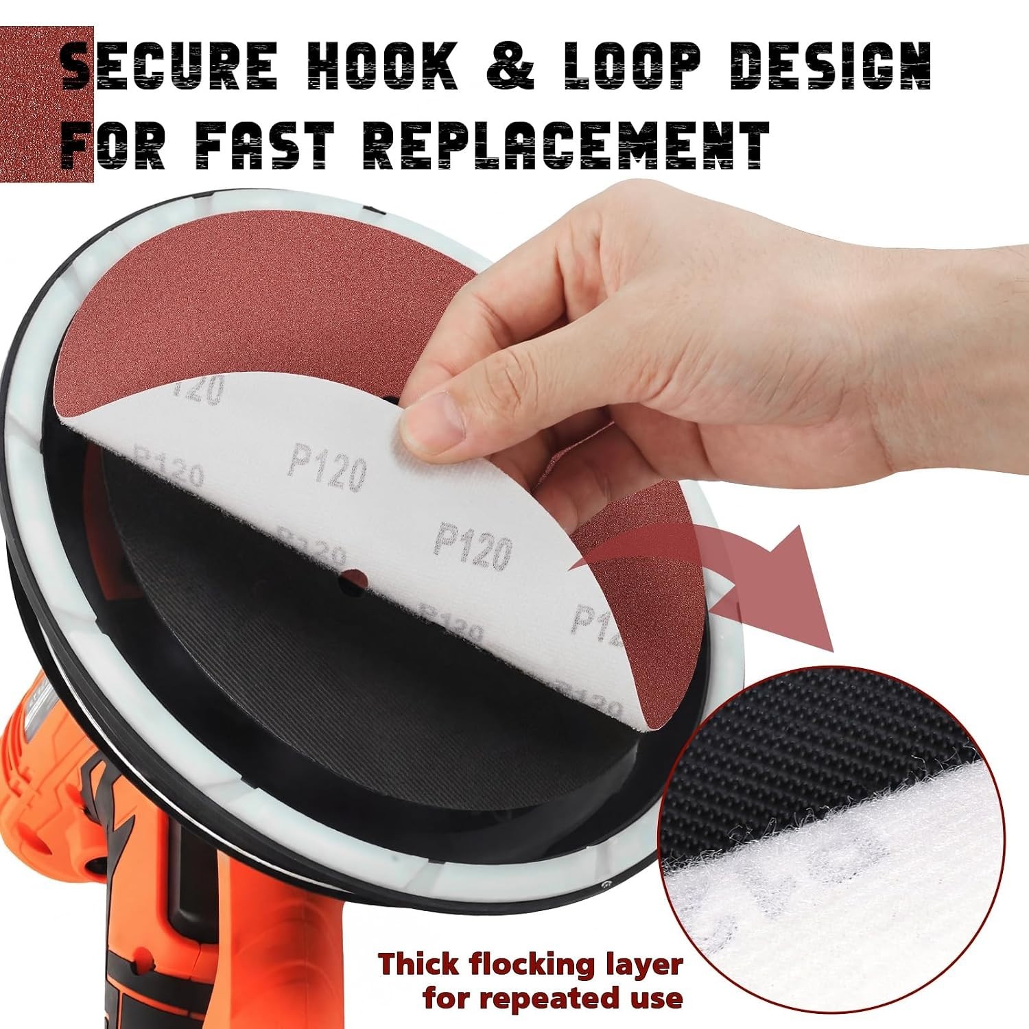 9 Inch 8 Hole Sanding Disc, 100 Grit 15 Pieces Hook and Loop Sandpaper Alumin…