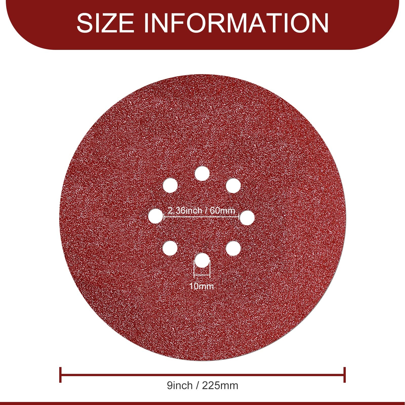 9 Inch Sanding Discs 40 Grit 8 Holes Hook and Loop Sandpaper for Drywall Sander