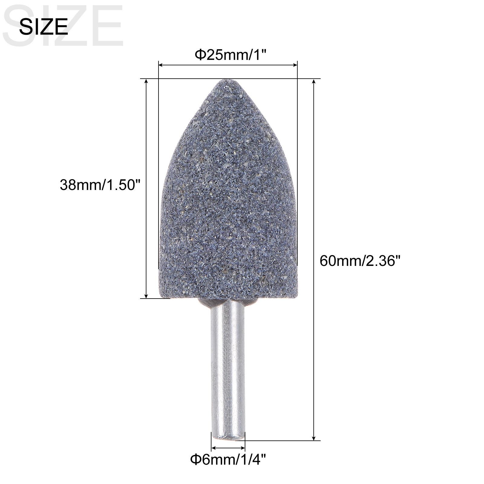 15pcs Abrasive Mounted Stone 1/4″ Shank 1″ Dia Conical Corundum Grinding Head