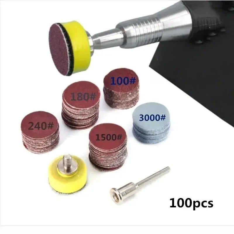 100PCS 25mm Sanding Discs 1 Inch Abrasive Sandpaper Set for Rotary Tool