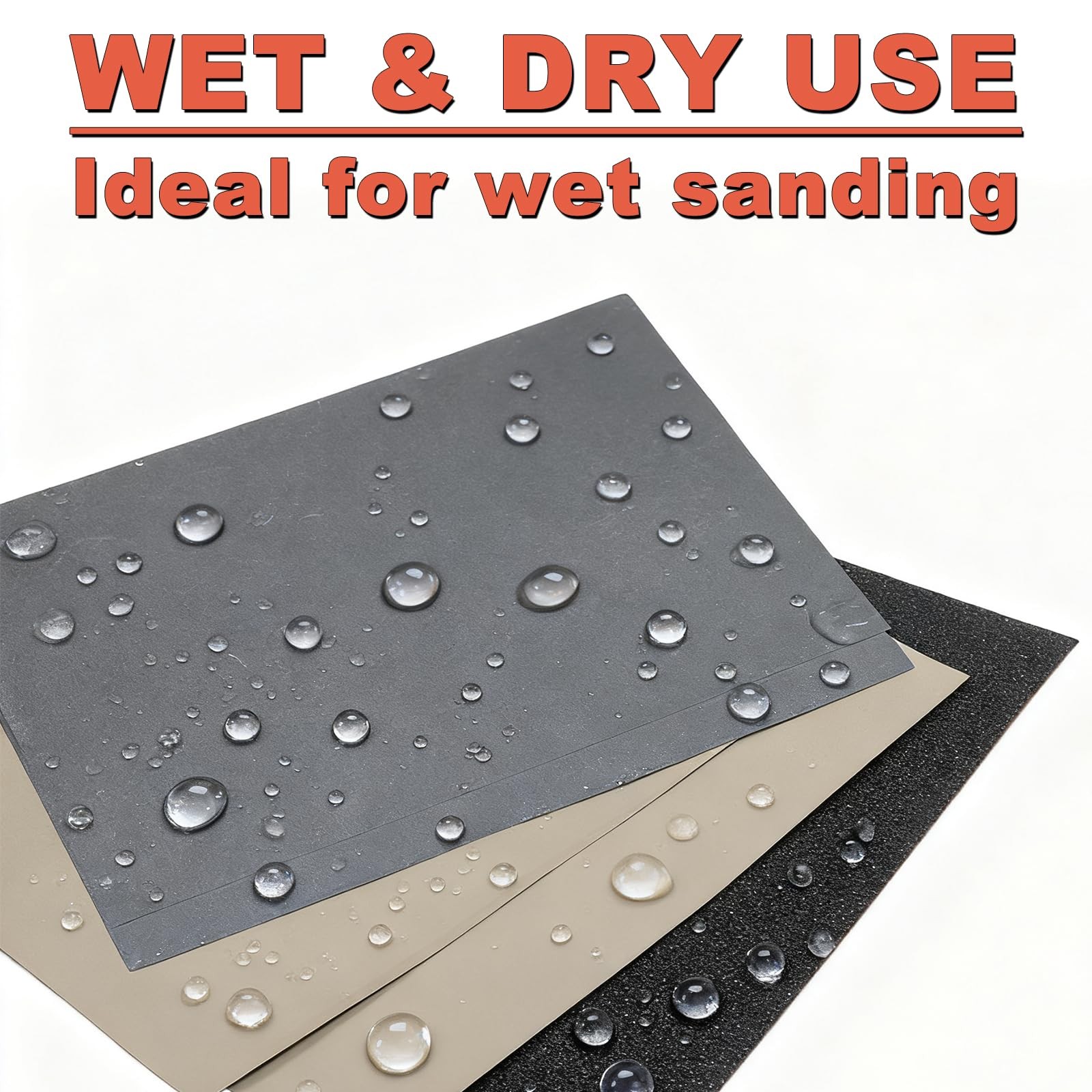 BMOTL Sandpaper Sheets 9×11 Assortment：12Pcs Wet Dry Silicon 9*11”, Grey