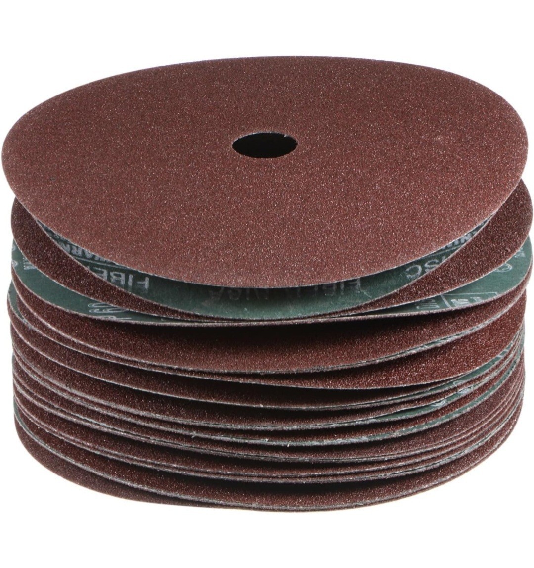 25pcs 60 Grit Aluminum Oxide Resin Fiber Discs 7″ x7/8″ Metal Sanding…
