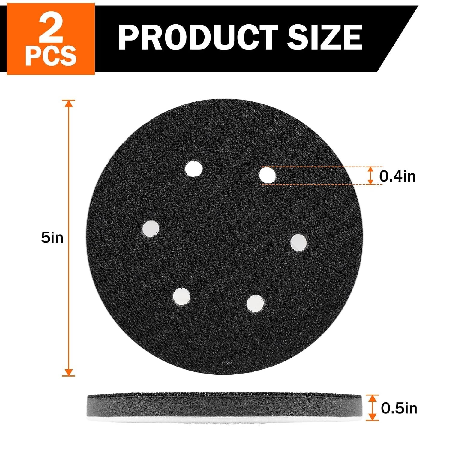 Soft Density 6 Inch Foam Sanding Pads – 2 Pack for Even Pressure Distribution