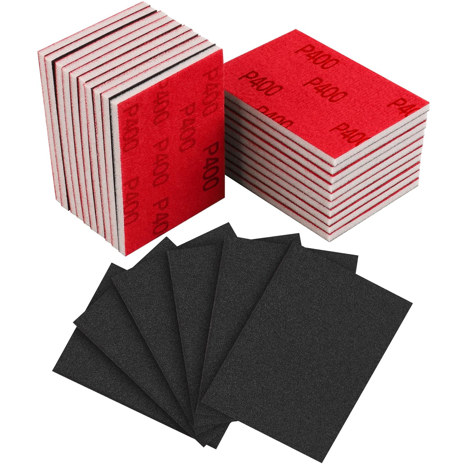 24 PCS 3×4 Inch Sanding Sponge Set 400 Grit Pad Wet Dry Hand Sander Block
