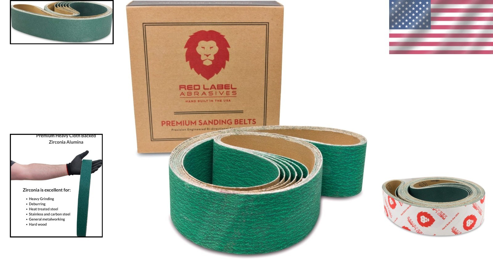 Heavy-Duty 60 Grit Zirconia Metal Grinding Sanding Belts – 6 Pack, 2 X 42 Inch