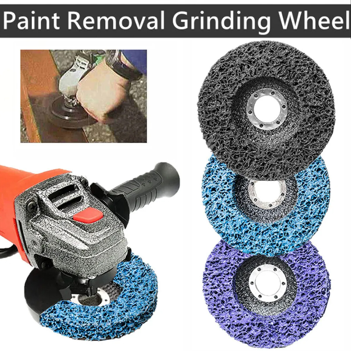 6Pcs 4.5Inch Poly Strip Disc Wheel Paint Rust Removal Clean For Angle Grinder