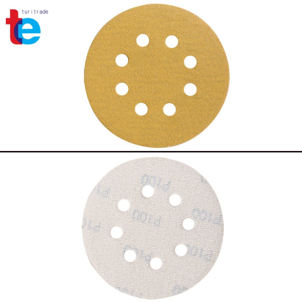 100 Pieces 5 Inch 8-Hole Hook-And-Loop Sanding Disc Sander Paper 100 Grit