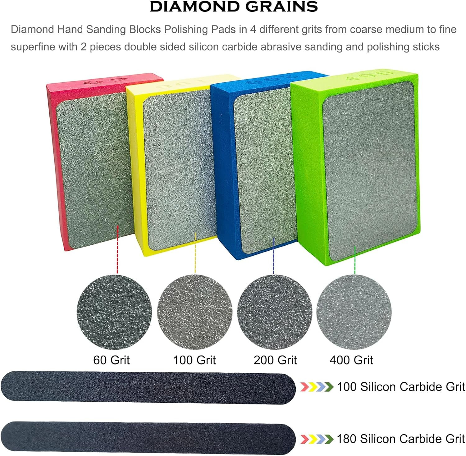 4 Pack Diamond Hand Polishing Pads Sharp Grinding Polishing Pad – Sanding Block